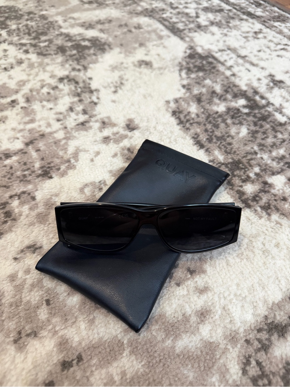 Quay Australia “Not My Fault” Black Sunglasses + Case
